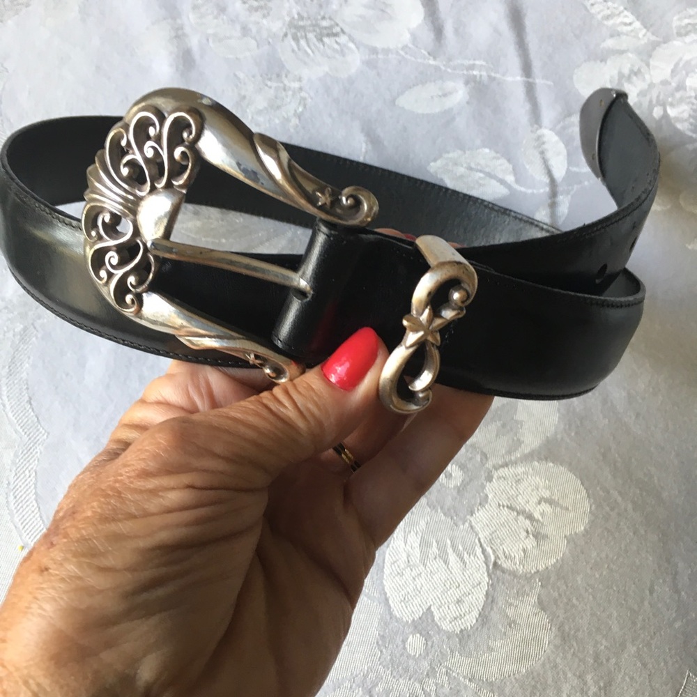 Brighton Blk Belt 1994, 31” long, silver Buckle